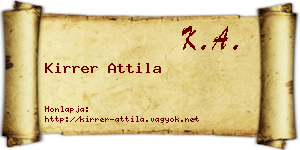 Kirrer Attila névjegykártya